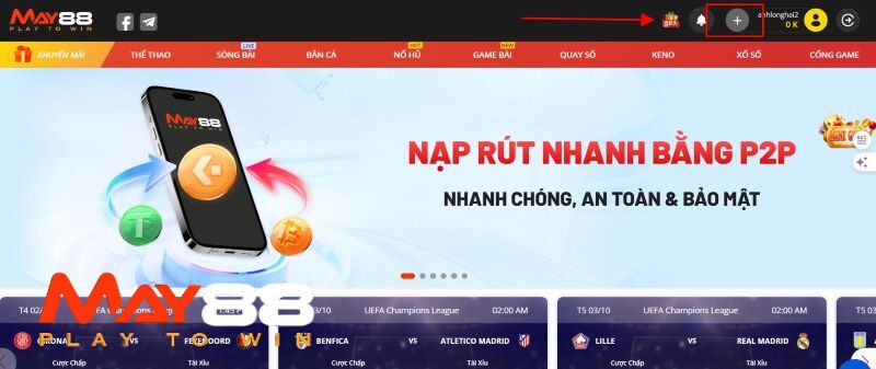 Hướng dẫn nạp tiền May88 chi tiết cho người mới