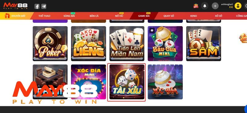 Tài xỉu online May88